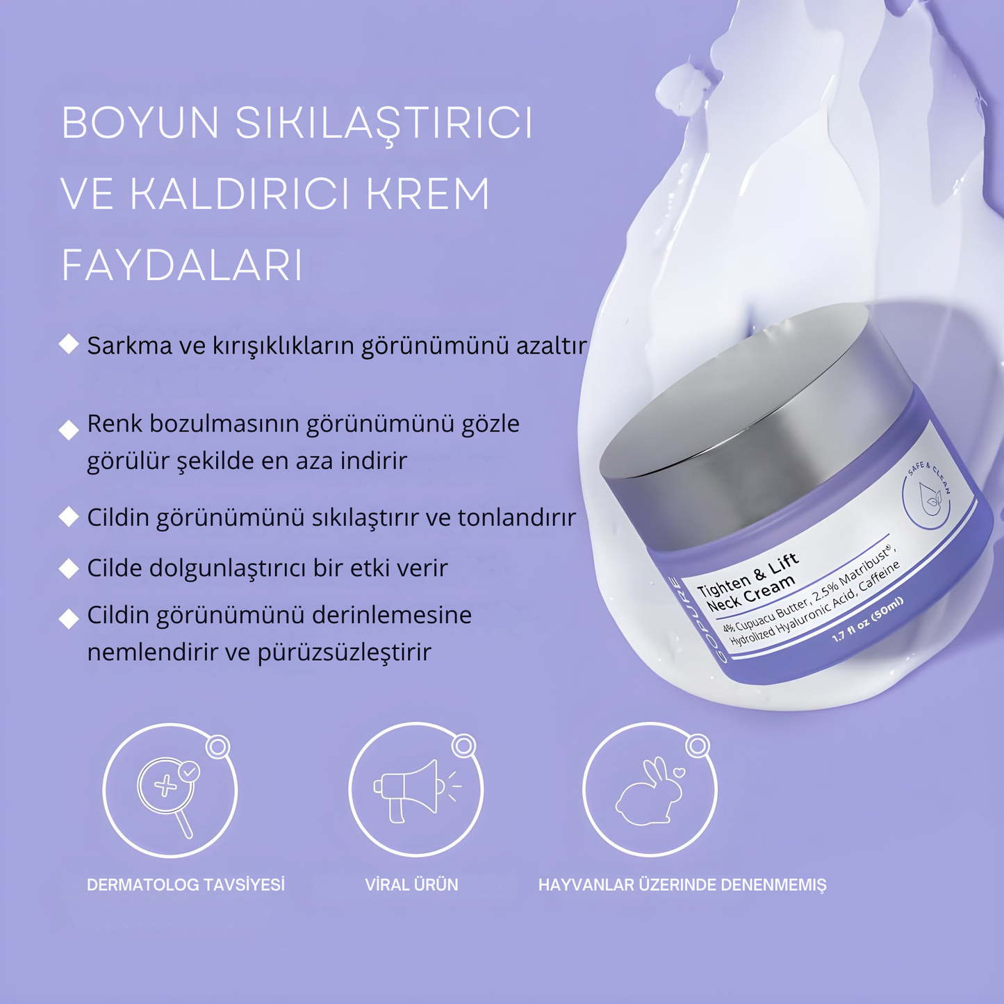 Viya Glow™ Boyun Sıkılaştırıcı ve Gerginleştirici Krem